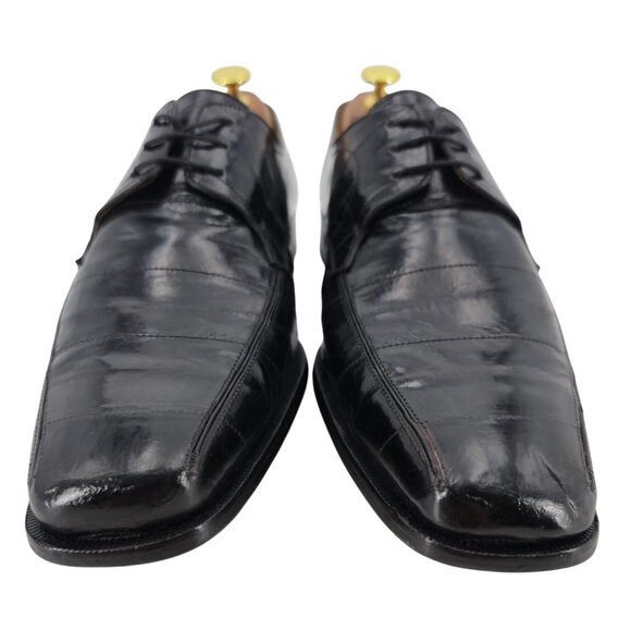 Vintage Mezlan Platinum Exotic Eel Skin Mens Size 7E Black Leather Dress Oxfords main image 10
